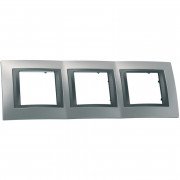 Рамка 3-постовая Schneider Electric Unica Top хром матовый/графит MGU66.006.238