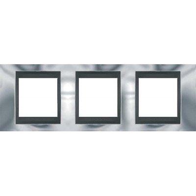 Рамка 3-постовая Schneider Electric Unica Top хром блестящий/графит MGU66.006.210