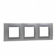 Рамка 3-постова Schneider Electric Unica Top білий/алюміній MGU66.006.092