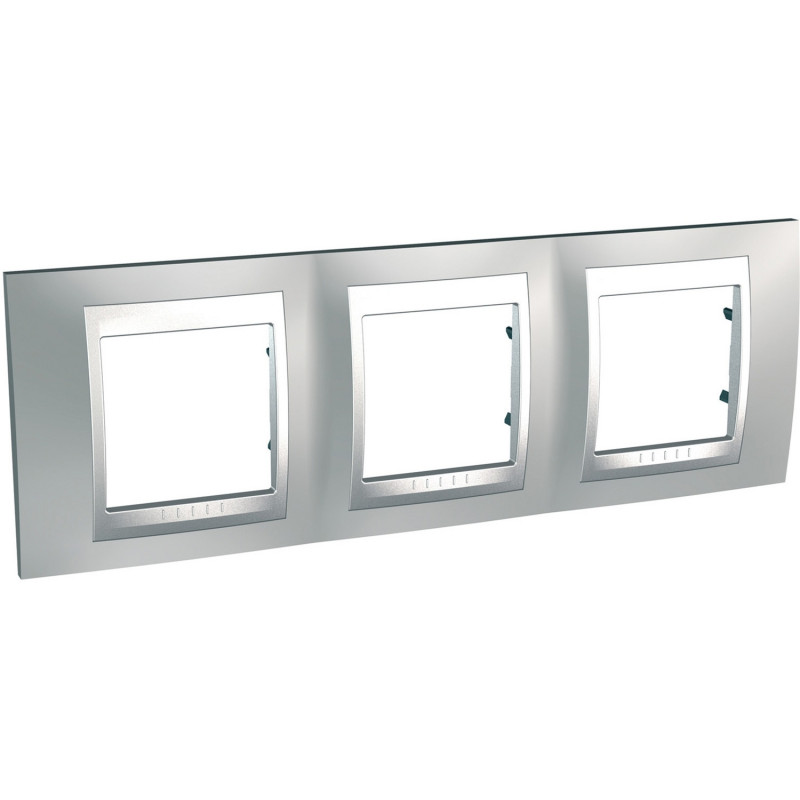 Рамка 3-постовая Schneider Electric Unica Top хром матовый/алюминий MGU66.006.038