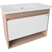 Тумба под раковину Radaway Silvia 76 подвесная ДСП/МДФ белый/дуб ватан матовый M03080-02-03