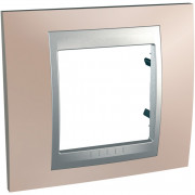 Рамка 1-постовая Schneider Electric Unica Top оникс медный/алюминий MGU66.002.096