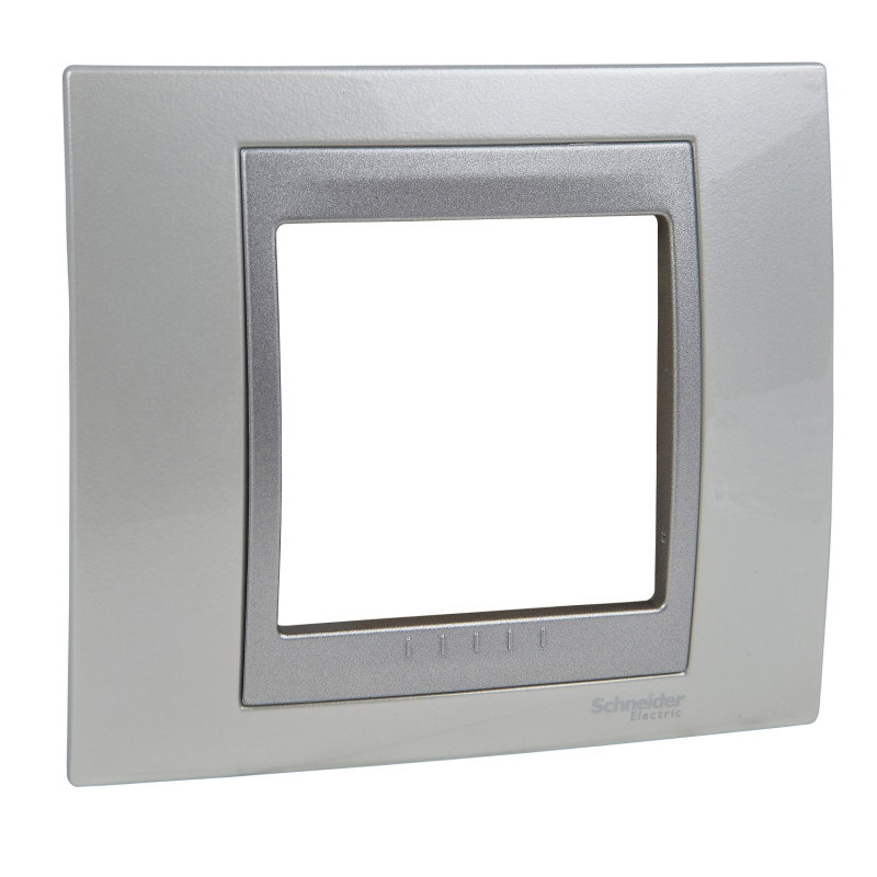 Рамка 1-постовая Schneider Electric Unica Top белоснежный/алюминий MGU66.002.092