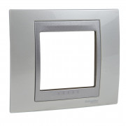 Рамка 1-постовая Schneider Electric Unica Top белоснежный/алюминий MGU66.002.092