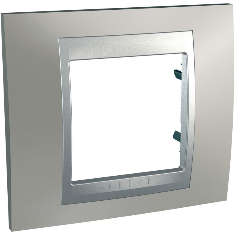 Рамка 1-постовая Schneider Electric Unica Top никель матовый/алюминий MGU66.002.039