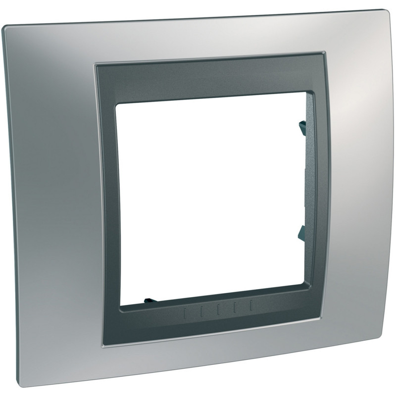 Рамка 1-постовая Schneider Electric Unica Top хром матовый/графит MGU66.002.238