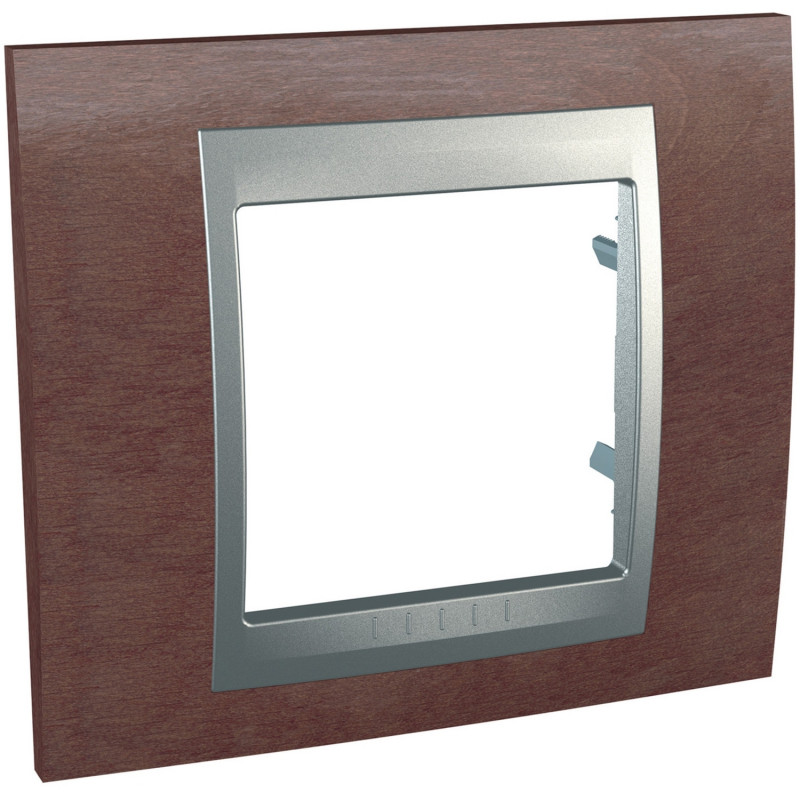 Рамка 1-постовая Schneider Electric Unica Top табак/алюминий MGU66.002.0M4