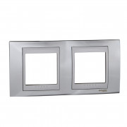 Рамка 2-постовая Schneider Electric Unica Top хром блестящий/алюминий MGU66.004.010