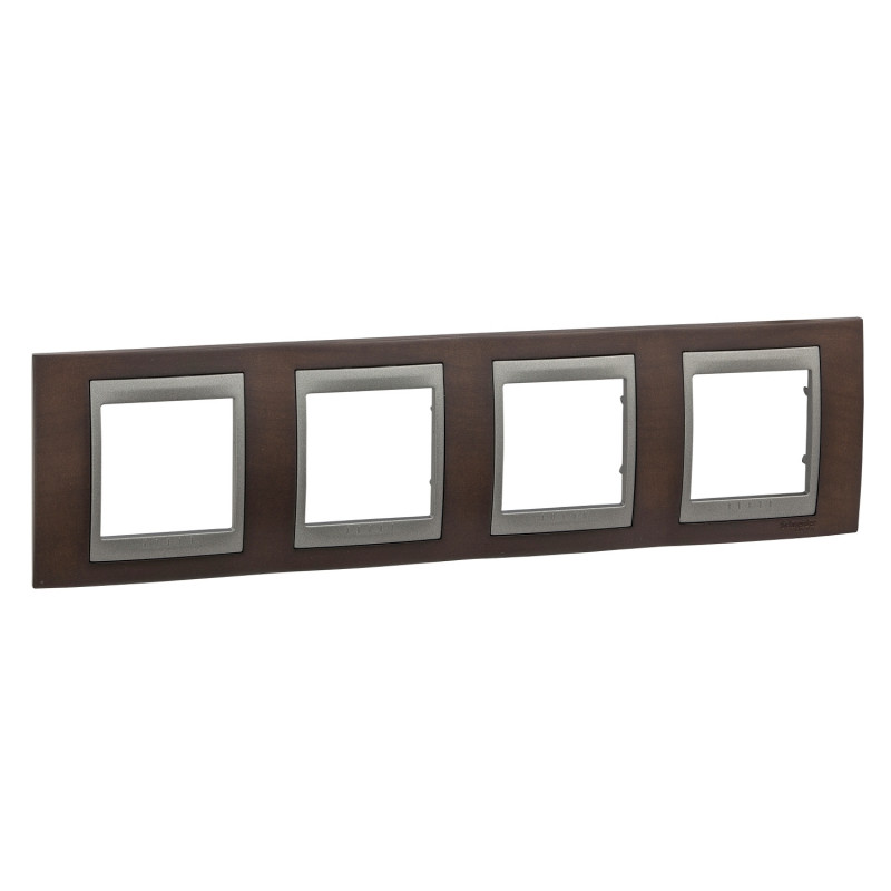 Рамка 4-постовая Schneider Electric Unica Top венге/графит MGU66.008.2M3