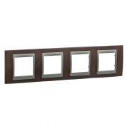 Рамка 4-постова Schneider Electric Unica Top венге/графіт MGU66.008.2M3