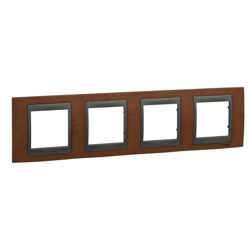 Рамка 4-постовая Schneider Electric Unica Top черешня/графит MGU66.008.2M2