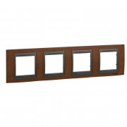 Рамка 4-постовая Schneider Electric Unica Top черешня/графит MGU66.008.2M2