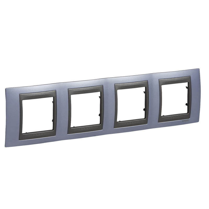 Рамка 4-постовая Schneider Electric Unica Top голубой берилл/графит MGU66.008.298