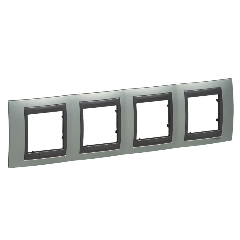 Рамка 4-постовая Schneider Electric Unica Top изумрудный/графит MGU66.008.294