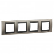 Рамка 4-постовая Schneider Electric Unica Top никель матовый/графит MGU66.008.239