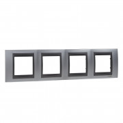 Рамка 4-постовая Schneider Electric Unica Top хром матовый/графит MGU66.008.238