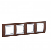 Рамка 4-постовая Schneider Electric Unica Top табак/алюминий MGU66.008.0M4