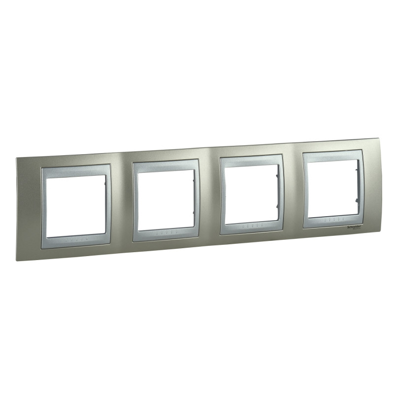 Рамка 4-постовая Schneider Electric Unica Top титановый/алюминий MGU66.008.095
