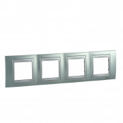 Рамка 4-постовая Schneider Electric Unica Top изумрудный/алюминий MGU66.008.094
