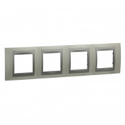 Рамка 4-постовая Schneider Electric Unica Top белоснежный/алюминий MGU66.008.092