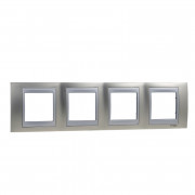 Рамка 4-постовая Schneider Electric Unica Top никель матовый/алюминий MGU66.008.039