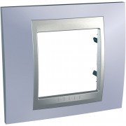 Рамка 1-постовая Schneider Electric Unica Top голубой берилл/алюминий MGU66.002.098