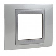 Рамка 1-постова Schneider Electric Unica Top білий/алюміній MGU66.002.092