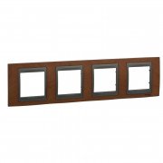 Рамка 4-постова Schneider Electric Unica Top черешня/графіт MGU66.008.2M2