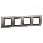 Рамка 4-постова Schneider Electric Unica Top нікель матовий/графіт MGU66.008.239