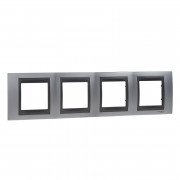 Рамка 4-постовая Schneider Electric Unica Top хром матовый/графит MGU66.008.238