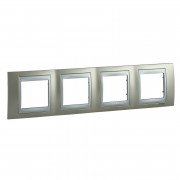 Рамка 4-постовая Schneider Electric Unica Top титановый/алюминий MGU66.008.095