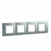 Рамка 4-постовая Schneider Electric Unica Top изумрудный/алюминий MGU66.008.094