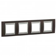 Рамка 4-постовая Schneider Electric Unica Top венге/алюминий MGU66.008.0M3