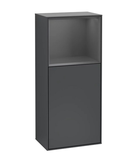 Шафка для ванної Villeroy & Boch Finion 41,8х93,6х27 см петлі зліва з підсвічуванням МДФ темно-синій матовий лак/антрацит матовий лак F520GKHG