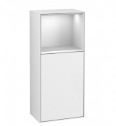 Шкафчик для ванной Villeroy & Boch Finion 41,8х93,6х27 см петли справа с подсветкой МДФ глянцевый белый лак/белый матовый лак F530MTGF