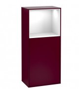 Шкафчик для ванной Villeroy & Boch Finion 41,8х93,6х27 см петли справа с подсветкой МДФ пион матовый лак/глянцевый белый лак F530GFHB