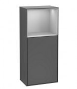 Шкафчик для ванной Villeroy & Boch Finion 41,8х93,6х27 см петли справа с подсветкой МДФ антрацит матовый лак/светло-серый матовый лак F530GJGK