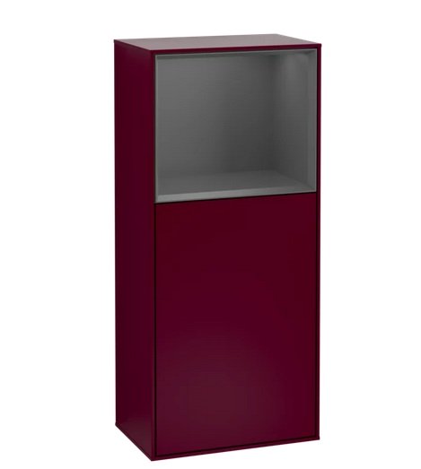 Шкафчик для ванной Villeroy & Boch Finion 41,8х93,6х27 см петли справа с подсветкой МДФ пион матовый лак/антрацит матовый лак F530GKHB