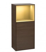 Шкафчик для ванной Villeroy & Boch Finion 41,8х93,6х27 см петли справа с подсветкой ДСП шпон грецкого ореха/золотой матовый лак F530HFGN