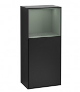 Шкафчик для ванной Villeroy & Boch Finion 41,8х93,6х27 см петли справа с подсветкой МДФ черный матовый лак/оливковый матовый лак F530GMPD