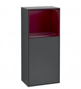 Шкафчик для ванной Villeroy & Boch Finion 41,8х93,6х27 см петли справа с подсветкой МДФ темно-синий матовый лак/пион матовый лак F530HBHG