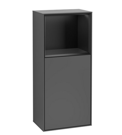 Шкафчик для ванной Villeroy & Boch Finion 41,8х93,6х27 см петли справа с подсветкой МДФ антрацит матовый лак/черный матовый лак F530PDGK