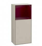 Шкафчик для ванной Villeroy & Boch Finion 41,8х93,6х27 см петли справа с подсветкой МДФ песок матовый лак/пион матовый лак F530HBHH