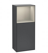 Шкафчик для ванной Villeroy & Boch Finion 41,8х93,6х27 см петли справа с подсветкой МДФ темно-синий матовый лак/песок матовый лак F530HHHG