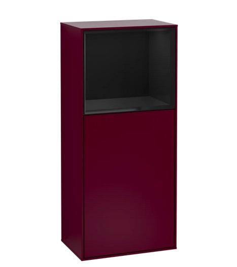 Шкафчик для ванной Villeroy & Boch Finion 41,8х93,6х27 см петли справа с подсветкой МДФ пион матовый лак/глянцевый черный лак F530PHHB