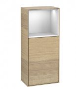 Шкафчик для ванной Villeroy & Boch Finion 41,8х93,6х27 см петли справа с подсветкой ДСП шпон дуба/белый матовый лак F530MTPC