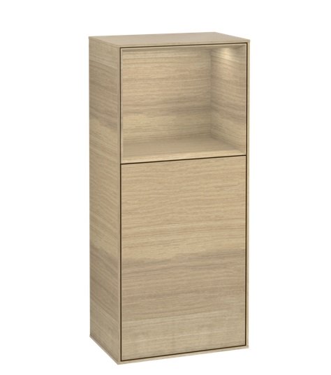 Шкафчик для ванной Villeroy & Boch Finion 41,8х93,6х27 см петли справа с подсветкой ДСП шпон дуба F530PCPC