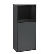 Шкафчик для ванной Villeroy & Boch Finion 41,8х93,6х27 см петли справа с подсветкой ДСП темно-синий матовый лак/глянцевый черный лак F530PHHG