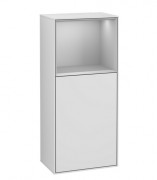 Шкафчик для ванной Villeroy & Boch Finion 41,8х93,6х27 см петли справа с подсветкой МДФ белый матовый лак/светло-серый матовый лак G530GJMT