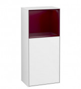 Шкафчик для ванной Villeroy & Boch Finion 41,8х93,6х27 см петли справа с подсветкой МДФ глянцевый белый лак/пион матовый лак G530HBGF